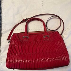 Coach Textured Red Handbag